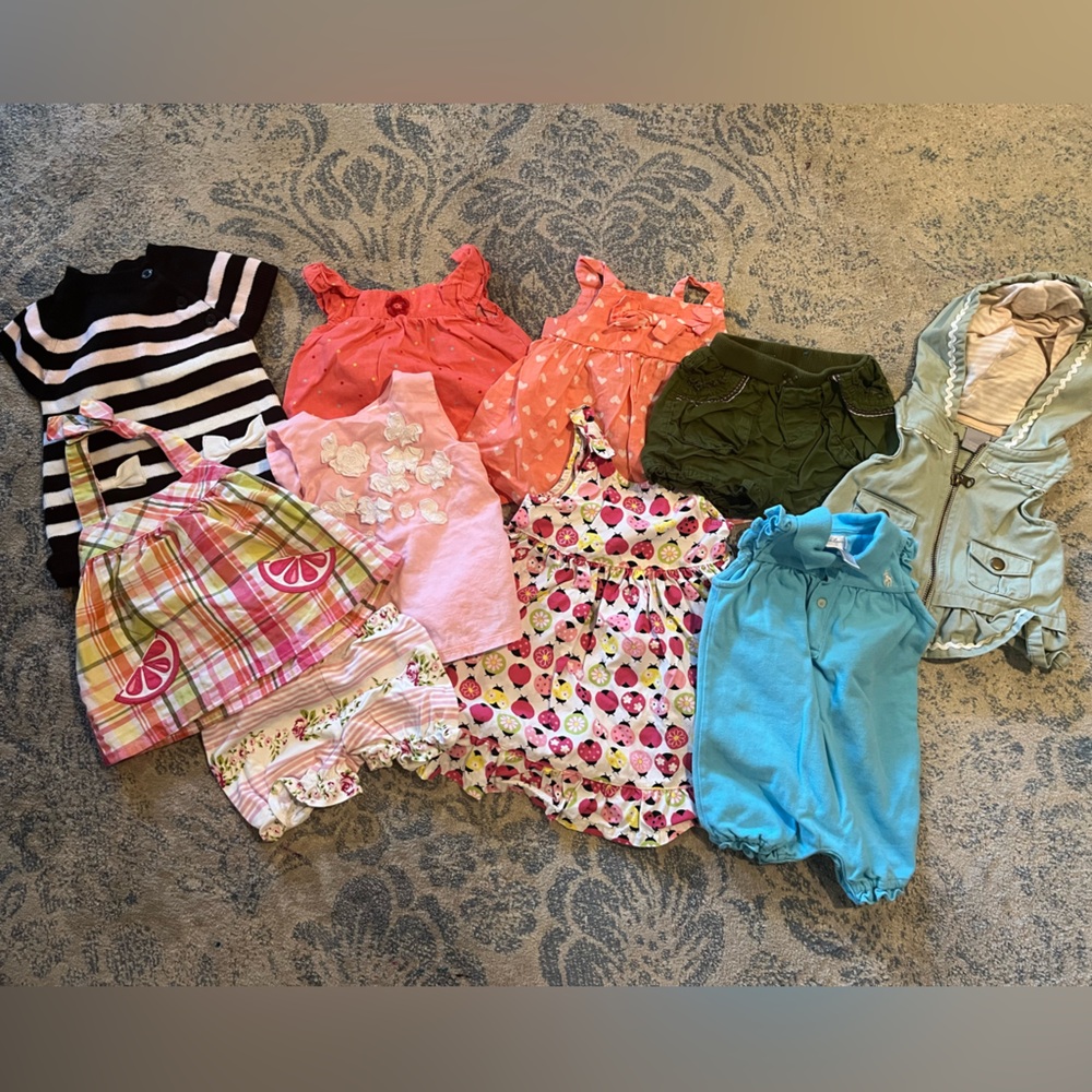 Carters, Koala, Ralph Lauren Baby Girl Summer Clothes Bundle (3-6 months)